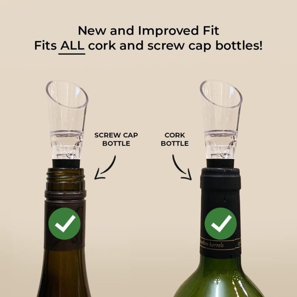 Wine Aerator Pourer Spout 2-in-1 Diffuser Oxygenator and Pouring Dispenser - Picture 3 of 5